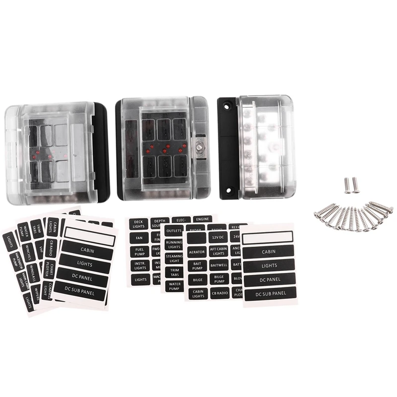 Black 8 Terminal Block Buss Bar Distribution Stud Junction Post JQuad 5//16/"