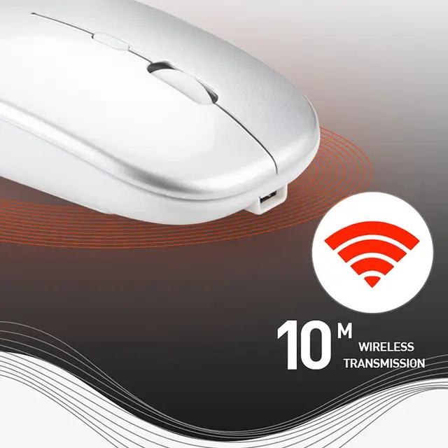 1600Dpi Wireless Mouse 2.4G Classic Rechargeable Mice Ultra-Thin Silent Mouse Mute For Laptop PC Office Notebook 4