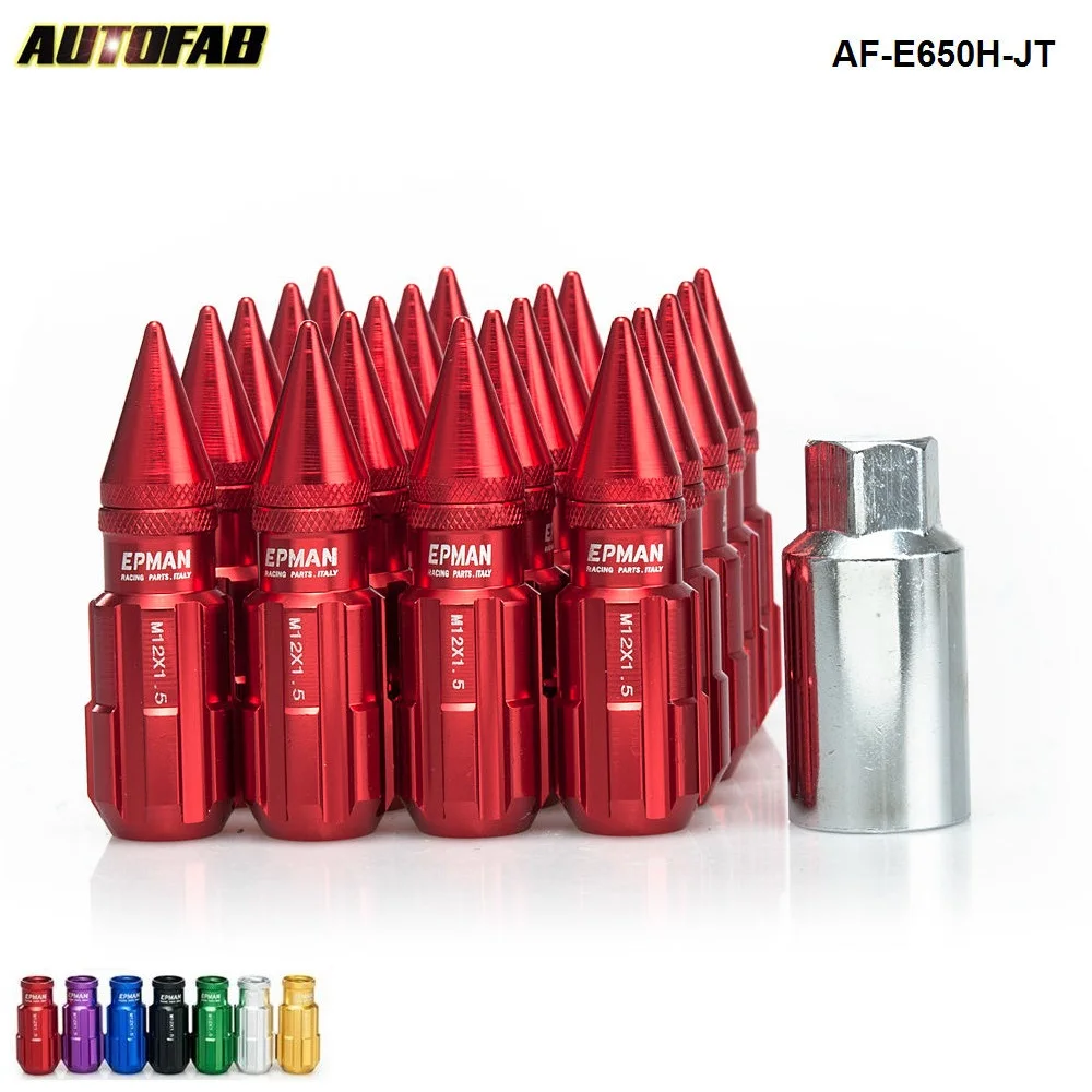 Racing Aluminum Locking Lug Nuts With Spikes 20pcs 12x1.5 W/Key For Honda Civic Aftermarker Wheel Nuts AF-E650H-1.5JT