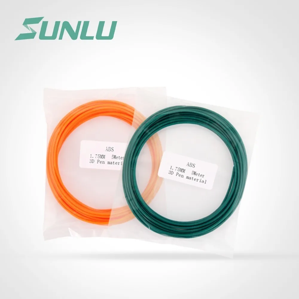 SUNLU 1,75 мм PLA нить для 3D ручек допуск+/-0,02 мм 5 м 3D карандаш печать материал отправка случайный цвет