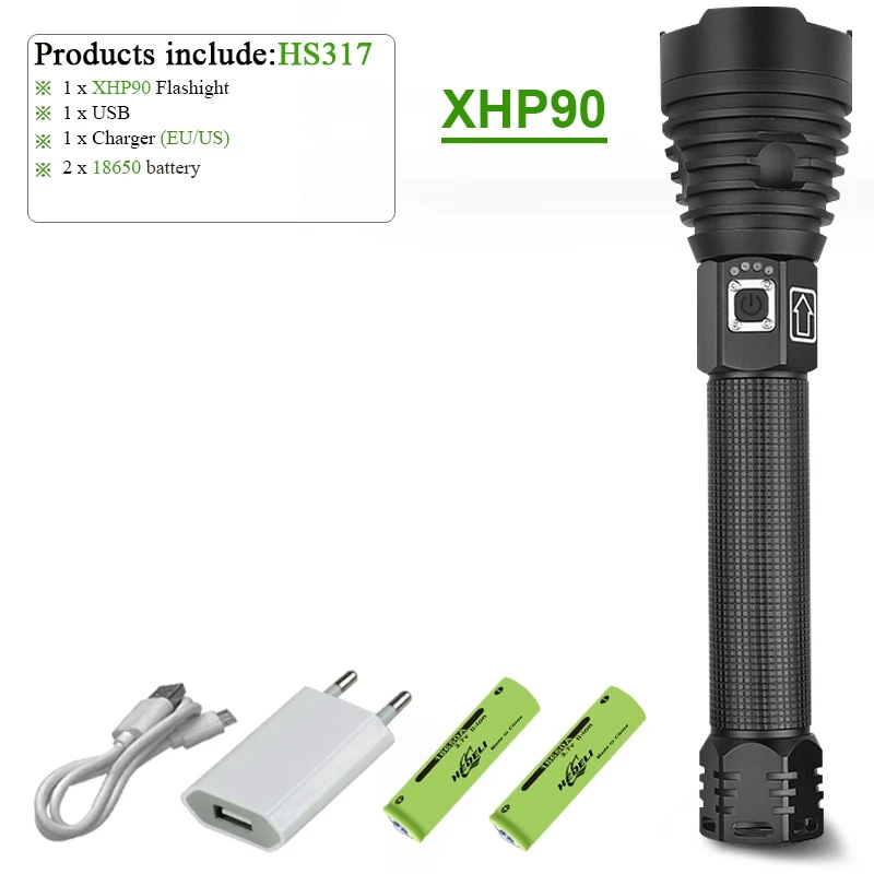 XHP70 светодиодный мощный охотничий фонарь тактический фонарь XHP90 XHP50 USB 18650 или 26650 перезаряжаемый водонепроницаемый ручной фонарь с зумом - Испускаемый цвет: IHS317B