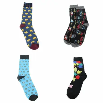 

1 Pair Men's Socks Multi-pattern Casual Long Tube Socks Long Stockings Socks Tube Fashion For Men Men Gifts Christmas Skate R2H7