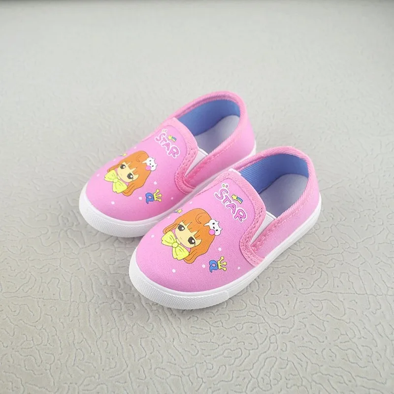 Spring and Autumn Children Casual Shoes Girls Cartoon Soft Bottom Casual Shoes Toddler Breathable Canvas Shoes Kids Casual Shoes