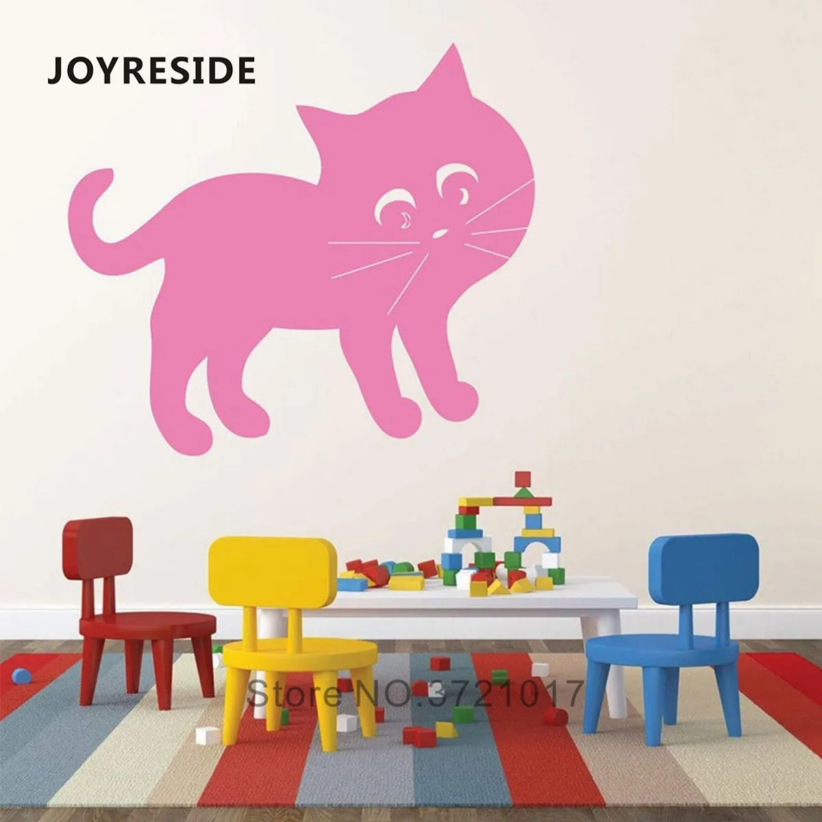 

JOYRESIDE Cat Cute Animals Wall Decals Home Children Rooms Lovely Decor Wall Sticker Cats Pet Animal Decoration Wall Decal WM338