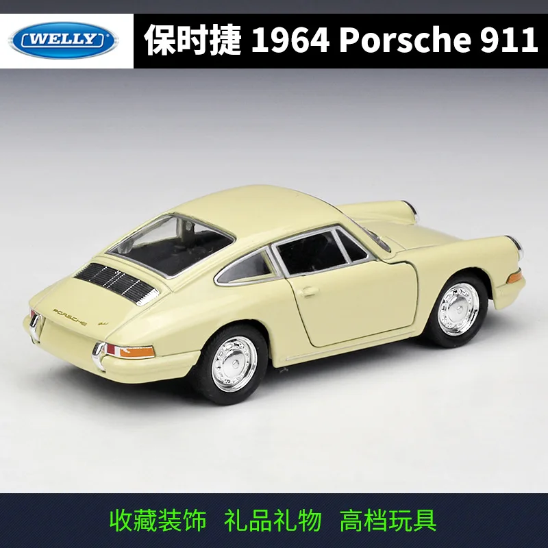 Welly 1:36 имитационная модель автомобиля игрушка для Porsche 911 1964 сплав Игрушечная модель автомобиля с функцией оттягивания оригинальная коробка для ребенка подарок