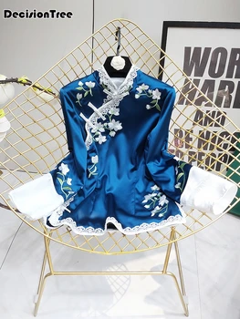 

2020 chinese clothing women qipao blouse shirts tangzhuang ancient cheongsam linen tops solid oriental hanfu chinese blouse