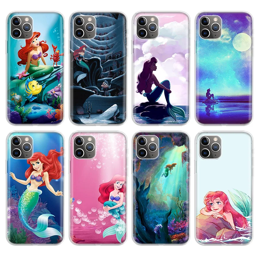 

Mermaid Ariel Tangled Rapunzel Clear Phone Case For Apple iPhone 11 Pro 6 6S 7 8 Plus 10 X XS MAX XR 5 5S SE Phone Case Cover