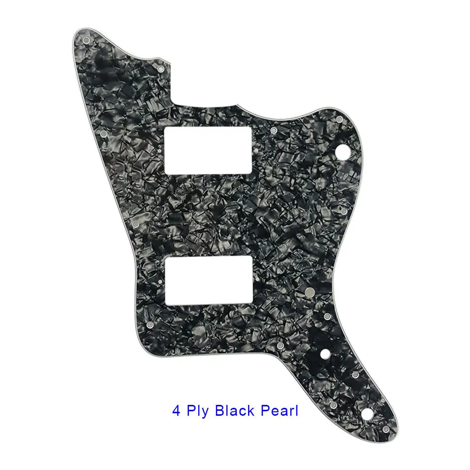 Pleroo Great Pickguard для 13 винтовое отверстие без отверстия сверху слева Япония Jazzmaster Гитара Pickguard с PAF Humbucker без моста - Цвет: 4 Ply Black pearl