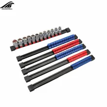 6PCS/Set 1/2 3/8 1/4 Socket Organizer Drive Sleeve Storage Bracket Rail Tool Organizer Storage Divider Rail Tray Holder Sockets