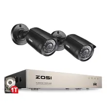 ZOSI 4CH/8CH DVR CCTV система с 2CH 2 шт 1,0 мп ик наружные камеры безопасности 720P HDMI CCTV DVR 1280TVL комплект видеонаблюдения