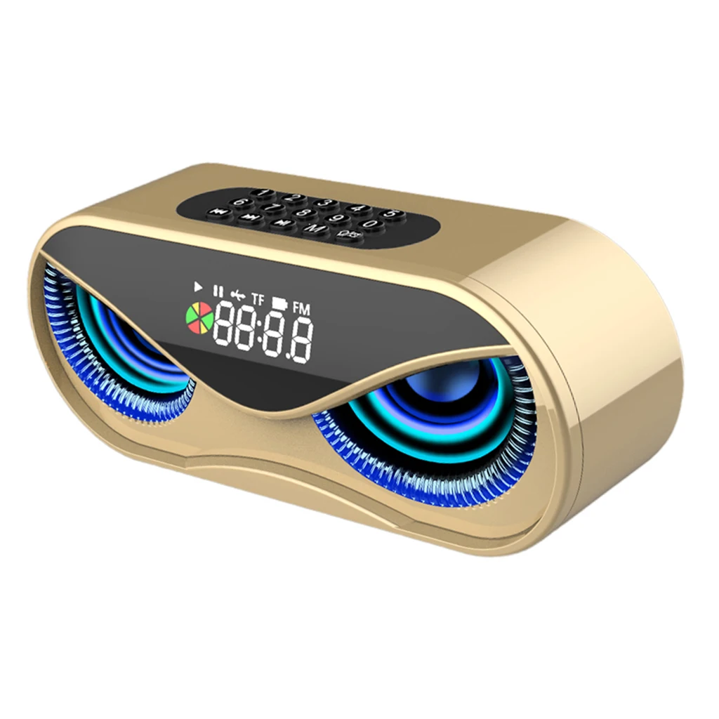 Bluetooth5.0 Multi-functional Wireless Speaker Outdoor Handfree Call Portable Multifunction Speaker with FM Radio Clock TF Card