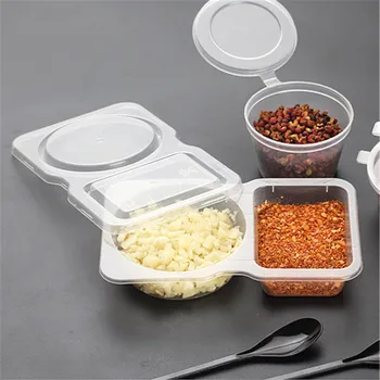 

80PCS 125ML Disposable Plastic Box Packaged Seasoning Box Chili Oil Takeaway Sauce Box With Lid Cookware Tool