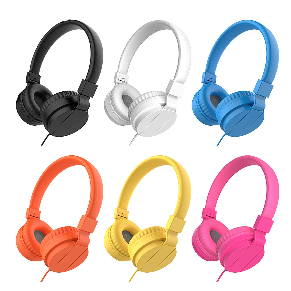 BASS Headphones Lightweight Stereo Foldable Wired Headphones for Kids Adjustable Headband Headset for Phones Computer PC Music