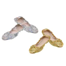 2 пары обуви для танца живота с блестками, мягкая обувь для танцев/балета/йоги