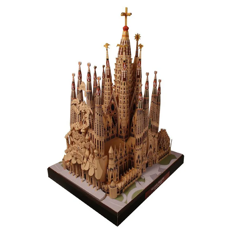 

World Name Architecture Spain Cathedral Sagrada Familia Paper Model DIY Students Handmade Homework