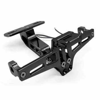 

LED CNC Aluminum Motorcycle License Registration Plate Holder For C600 Sport Portatarga Moto Support De Plaque Moto Side