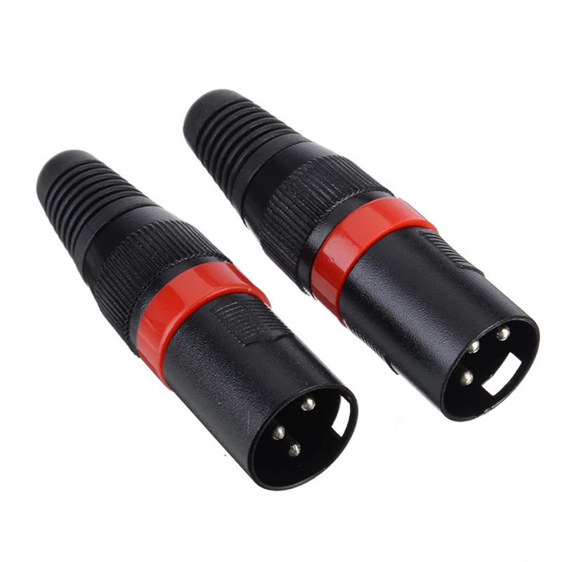 

2pcs/lot Mic Microphone Type XLR 3 Pin Male Plug Terminals XLR Male 3-Pin Microphone Audio Cable Connecter
