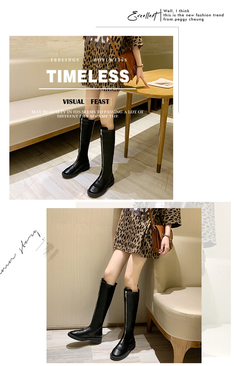 Botas botines mujer; коллекция года; рыцарские сапоги однотонные зимние плюшевые женские сапоги до колена на среднем каблуке с круглым носком; botas mujer invierno