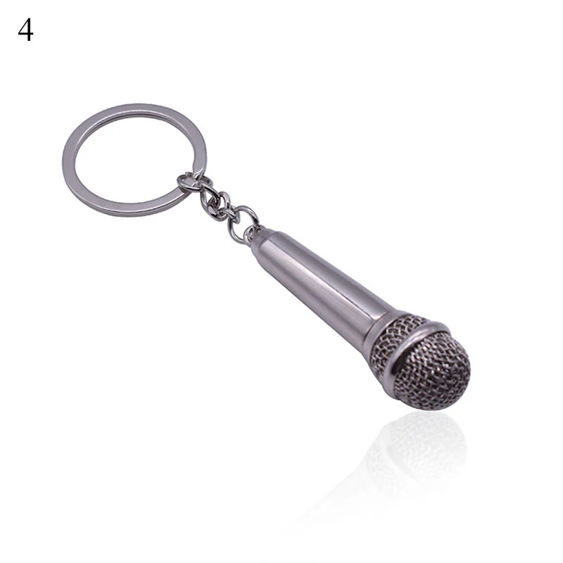 Креативный металлический Музыкальный брелок цепочка для ключей в подарок брелок в виде микрофона Высокое качество Модный брелок - Цвет: 4