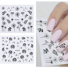 2 шт./компл. 3D ногтей Стикеры цветок одуванчика Клей Nail Art Наклейки переводятся при помощи наконечник домашнего декора De Унас Al Agua Película Para Unhas
