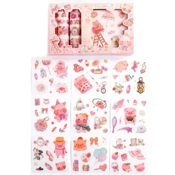 

Cute Cartoon Animal Washi Tape Japanese Paper Stickers Set Adhesive Masking Label Scrapbooking