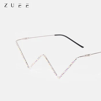 

ZUEE Vintage Sunglasses Frames Diamond Steampunk Sunglasses Frames Triangle Eyeglasses Frames For Women Men Eyewear Decoration