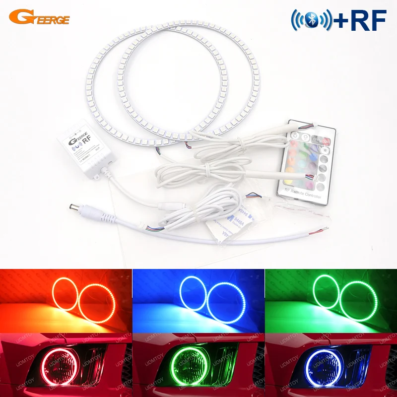 

For Ford Mustang w Remote 2005 2006 2007 2008 2009 Excellent RGB LED Angel Eyes kit Multi-Color Ultrabright angel eye Halo Rings