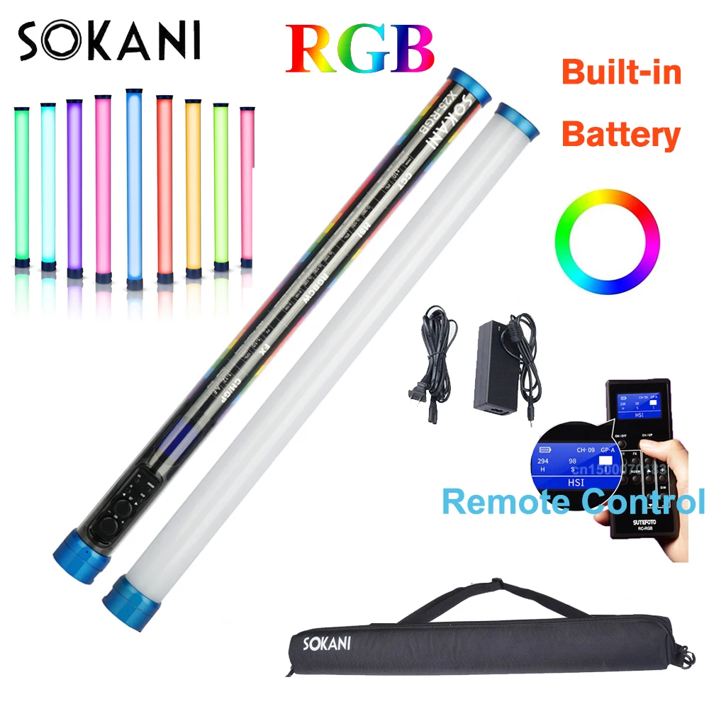 SOKANI X25 двухцветный RGB-светильник портативный трубчатый светильник CTT фотография