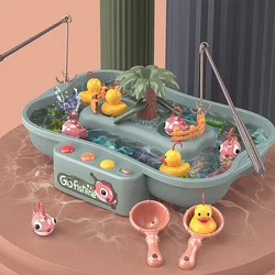 Juego de pesca Montessori Go, juguete de baño para niños pequeños, imán de pesca magnético, pez, juego de agua, música de mesa, regalo para niños y niñas