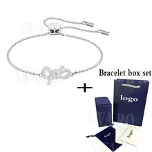 Новинка Высокое качество модный серебряный романтический лук пожизненный лук белый кристаллический браслет Пара день рождения помолвка подарок на день Святого Валентина