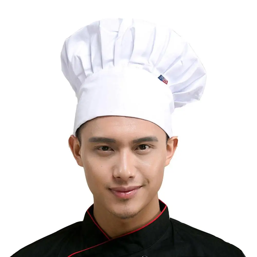 

Professional Stretchy Adjustable Men Cap Kitchen Cook Baker Catering Chef Hat