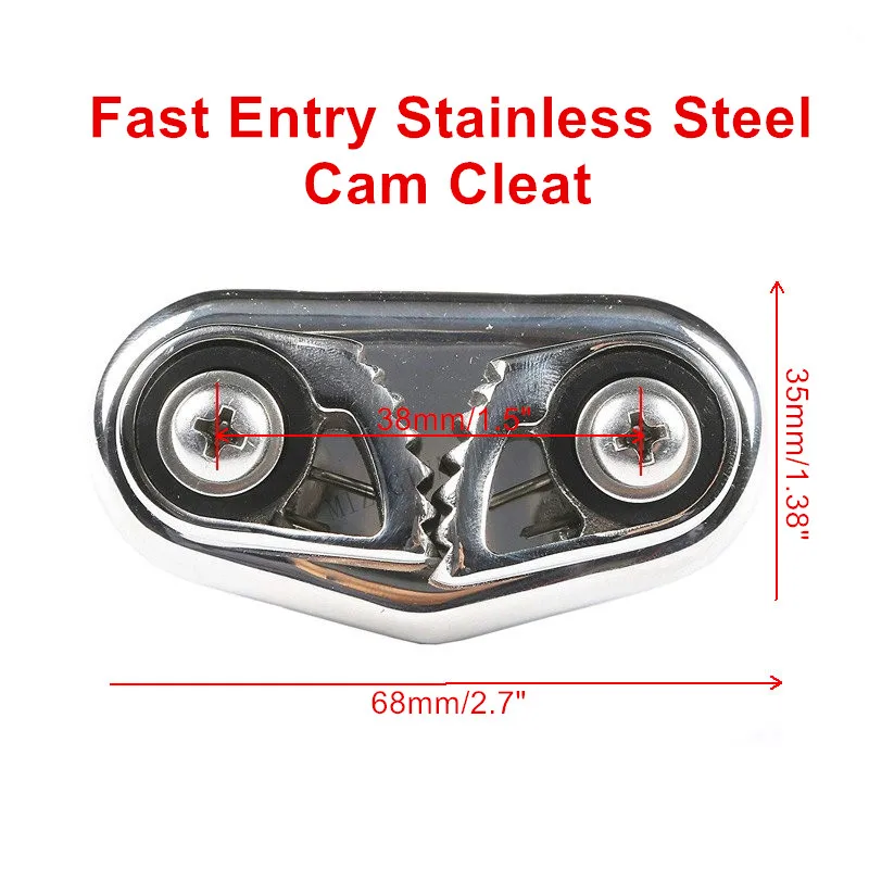 

Fast Entry Cam Cleat Composite with Wire Flaired Leading Ring for Line Sizes Upto 7/16-Inch 12mm Stainless Steel Marine Grade