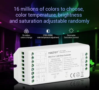 

MiBOXER DALI 5 IN 1 LED strip Controller DL5 15A single color/CCT/RGB/RGBW/RGB+CCT led strip dimmer,DC12V-24V