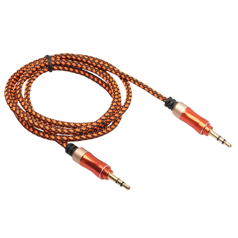 

Braid Shield 3.5Mm Car Audio Aux Cable Male To Male 4 Knot Stereo Earphone Extension Cord 1.5M Aux Cable Line High Fidelity