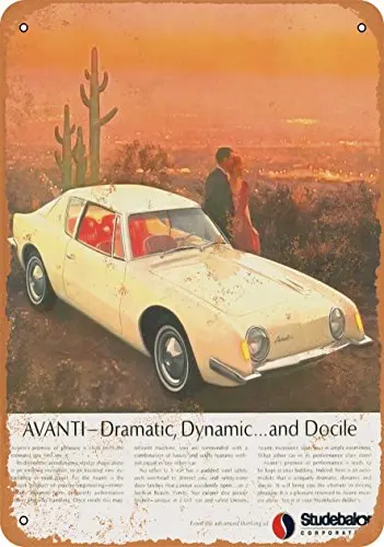 

Metal Sign - 1963 Studebaker Avanti - Vintage Look Wall Decor for Cafe beer Bar Decoration Crafts