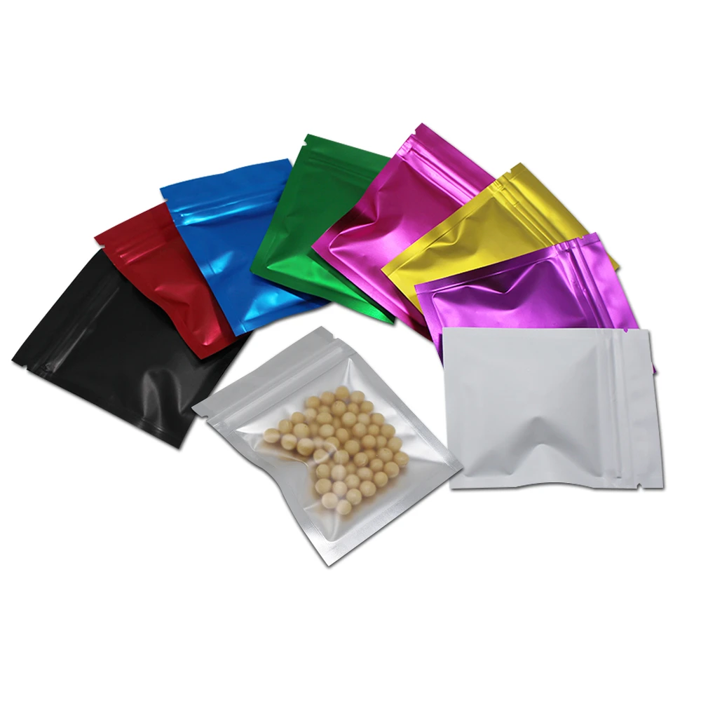 Reclosable Zip Lock Colored Aluminum Foil Pouch Heat Sealing Zipper Snack Food Storage Bag Mylar Flat Tear Notch Packaging Bags Reclosable Zip Lock Colored Aluminum Foil Pouch Heat Sealing Zipper Snack Food Storage Bag Mylar Flat Tear Notch Packaging Bags