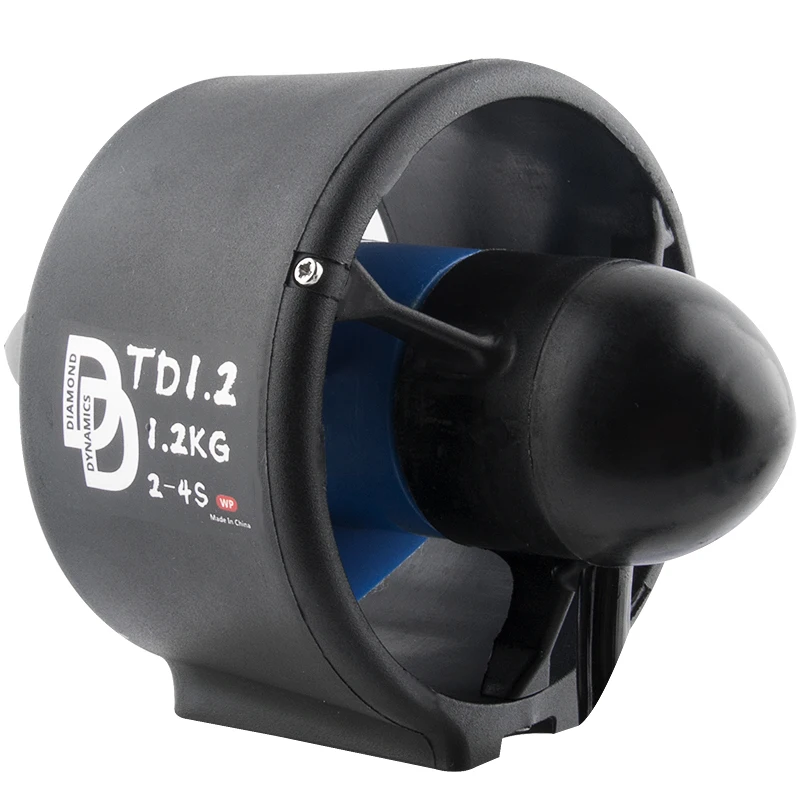 Hélice tridimensionnelle montée sur le moteur brushless 12V pour une poussée de 1.2kg en milieu aquatique