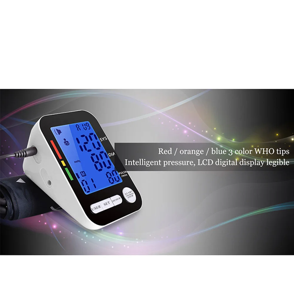 USB Автоматический LCD HD цифровой кровяного Давление монитор английская тонометр для измерения артериального Давление медицинский