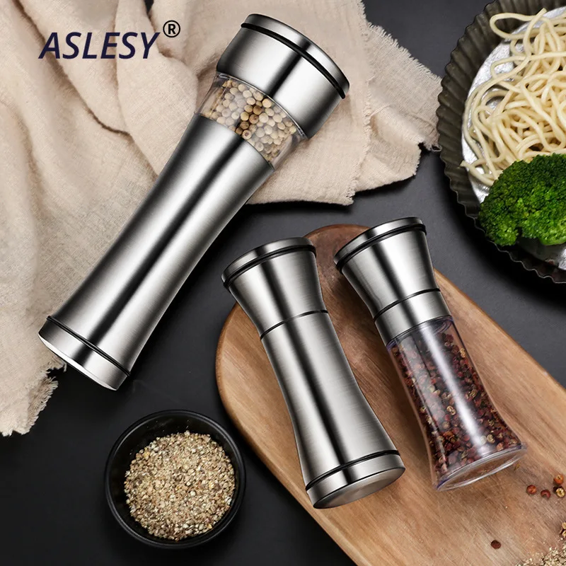 Pepper Grinder Salt Shaker Best Spice Mill with Brushed Stainless Steel Ceramic Blades Adjustable Coarseness Home Kitchen Tools