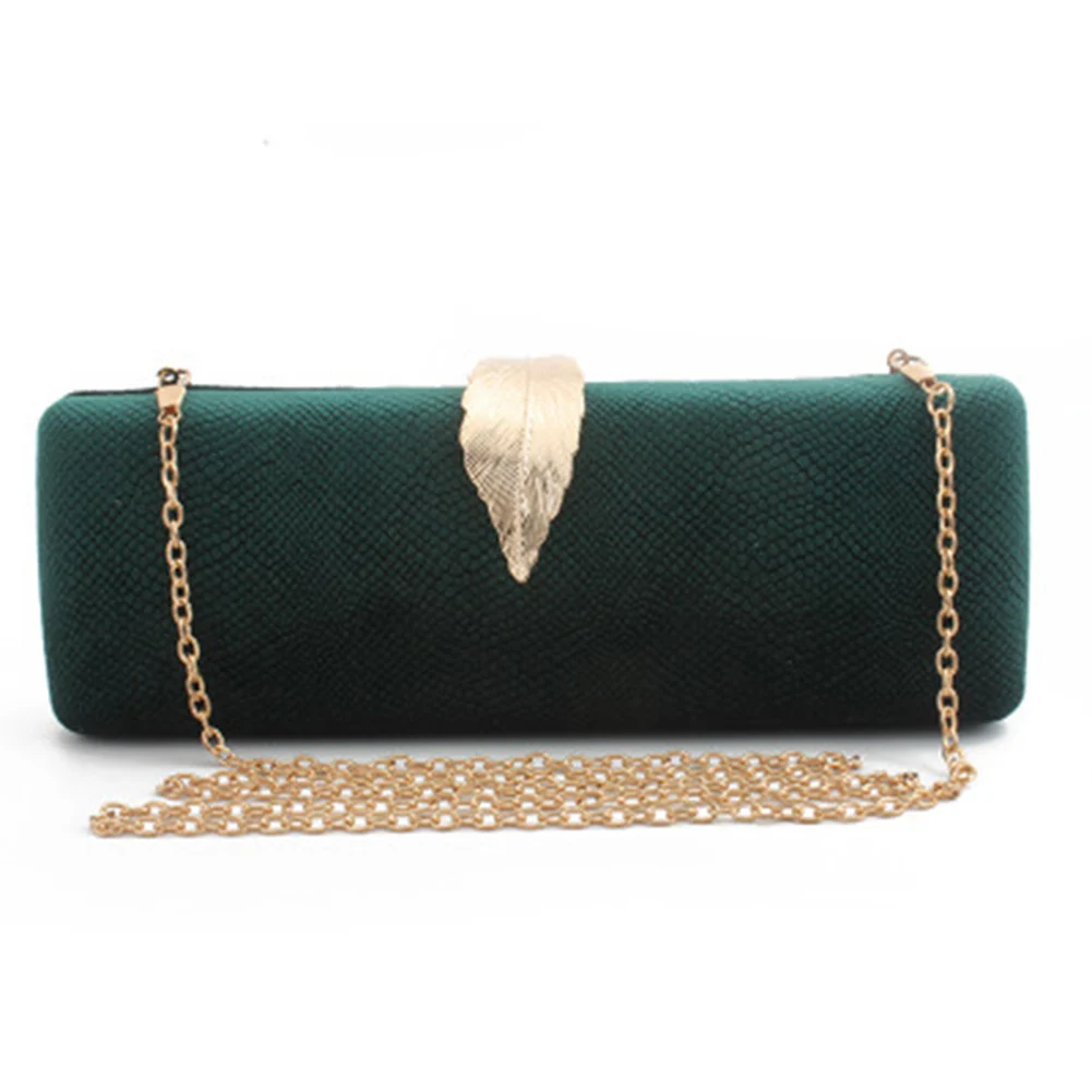 Модные женские сумки на плечо однотонные вечерние сумки Золотые листья маленькие Мини Вечерние вместительные сумки LBY - Цвет: Зеленый