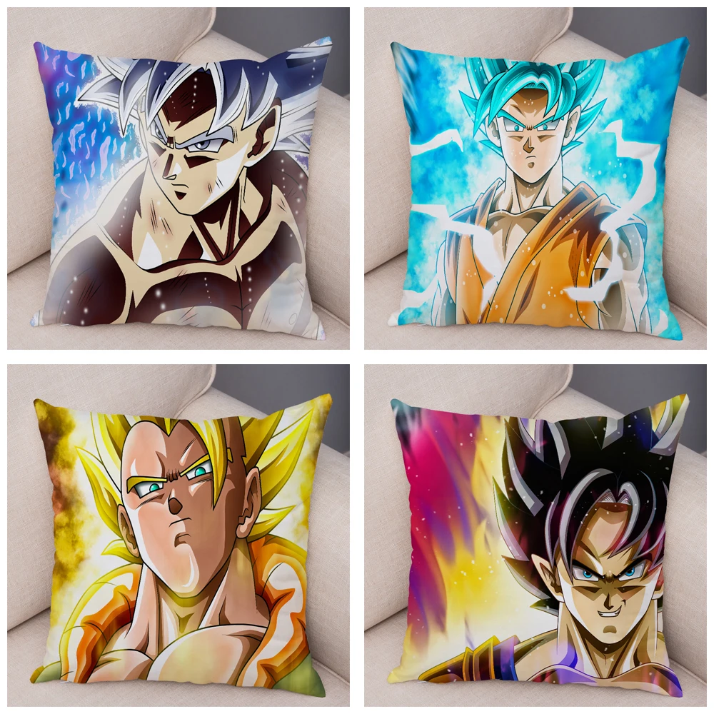 Dragon Ball Z наволочка для дивана домашний Супер Saiyan Наволочка Декор Мультфильм Япония Аниме Супер мягкая короткая плюшевая наволочка