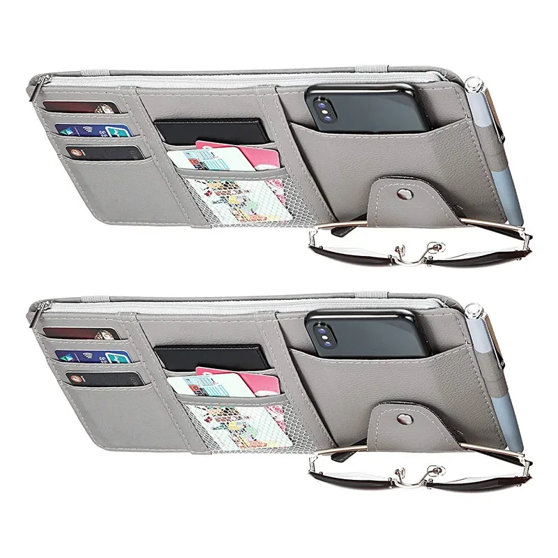 Car Styling Visor Organizer Auto Sun Visor Storage Pouch Car Organizer Sunglasses Holder Card Ticket Pocket Pen Holder car storage bag sun visor organizer