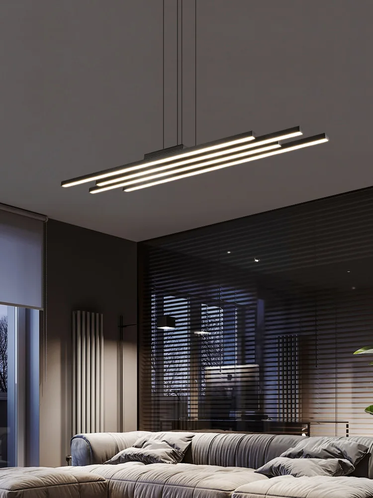 Lampada a sospensione a LED lineare lunga minimalista tavolo da Bar per ufficio  lampade a sospensione in legno nordico illuminazione del lampadario del  ristorante - AliExpress