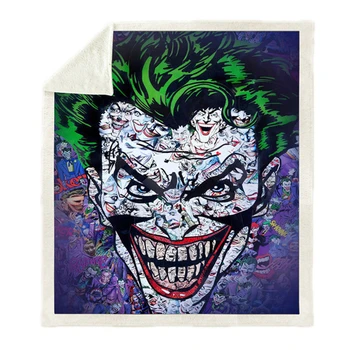 

Watching Blanket Anime Suicide Squad Print Double Velvet Home Sofa sherpa blanket For Beds Warm Fleece Camping Blanket Quilt