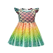 Платье принцессы Русалочки для девочек; маскарадные костюмы для детей; платье Русалочки для маленьких девочек; комплекты одежды; детская одежда