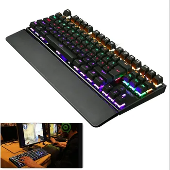 

K28 Backlight Gaming Mechanical Keyboard Colorful LED USB Wired Keyboard 87 Keys Anti-ghosting Wrist Pro Game keyboard