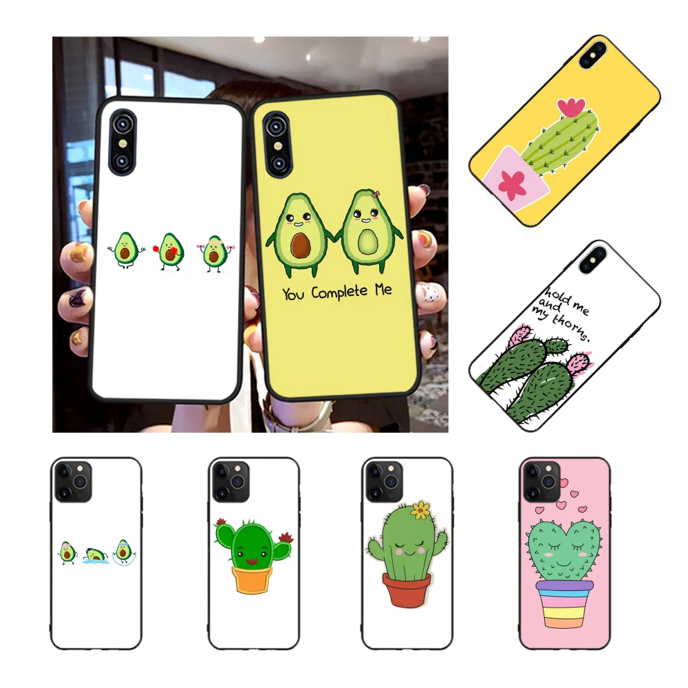 Nbдруикай авокадо кактус Блестящий милый чехол для телефона iPhone 11 pro XS MAX 8 7 6 6S Plus X 5S