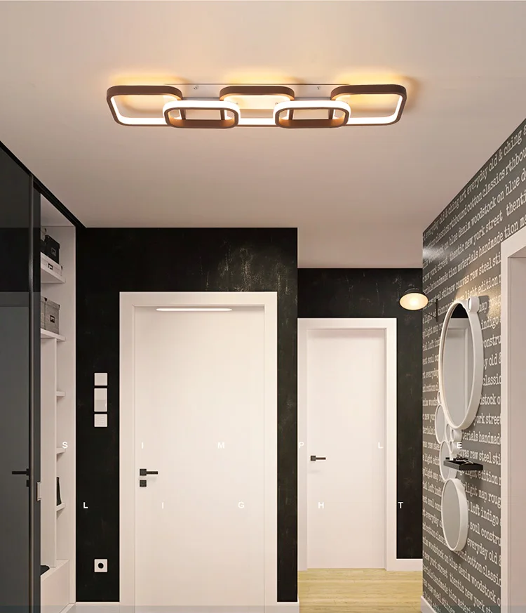 Luminária de Teto Quadrada com Anel para Sala de Estar Quarto e Domésticos com Leds Modernos 9 sala de estar, quarto e domésticos com leds modernos