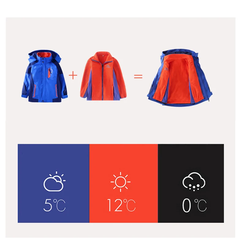Pizex/куртки для мальчиков; зимнее плотное теплое Детское пальто; детская одежда; двухслойная ветрозащитная детская верхняя одежда для От 3 до 14 лет