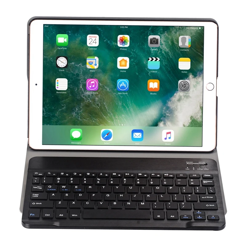 Чехол с клавиатурой для IPad 10,2 дюймов-чехол с магнитной съемной беспроводной Bluetooth клавиатурой